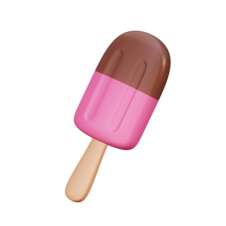 Ice Cream Stick With Chocolate 3D Illustration