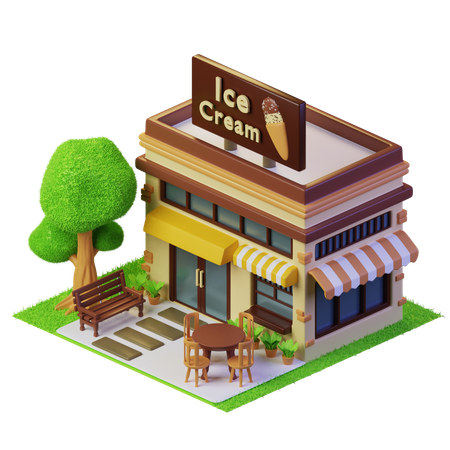 Ice Cream Store  3D Illustration