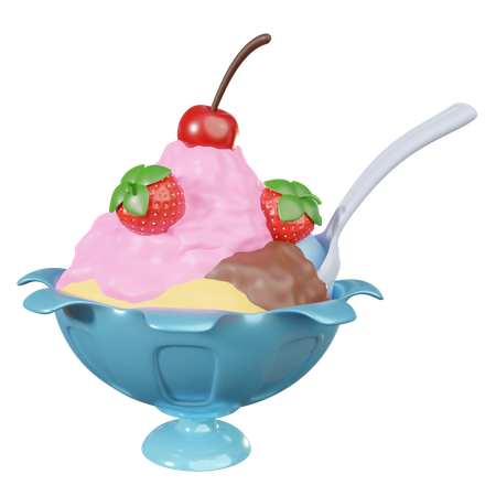 Ice Cream Sundae  3D Icon