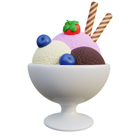Ice Cream Sundae  3D Icon