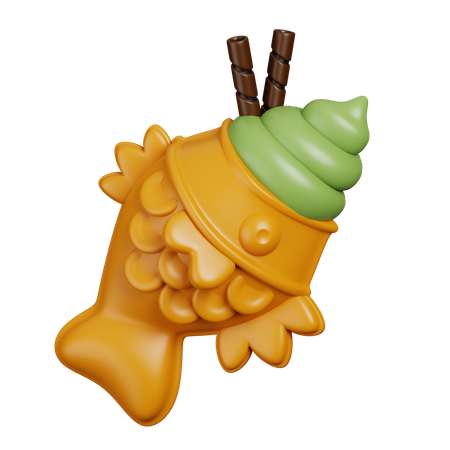 Ice Cream Taiyaki  3D Icon
