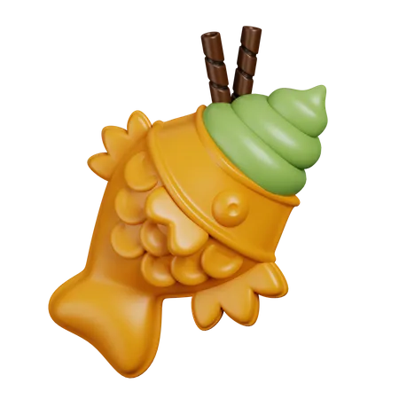 Ice Cream Taiyaki  3D Icon