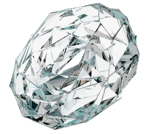 アイスドーナツの抽象的な形  3D Icon
