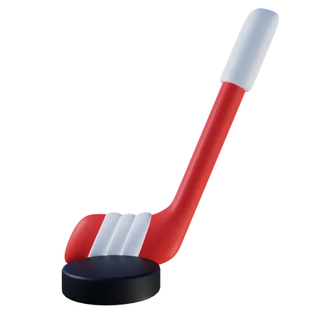 Hockey Stick And Hockey Puck 3 D Illustration 3D Icon