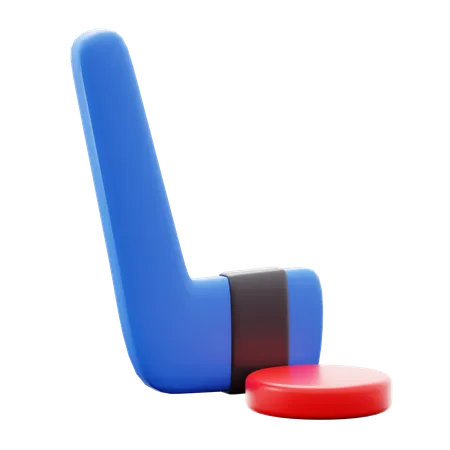 Ice Hockey Stick  3D Icon