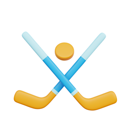 Ice Hockey Sticks  3D Icon