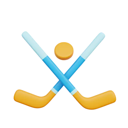 3 D Ice Hockey Sticks Winter Sports 3D Icon