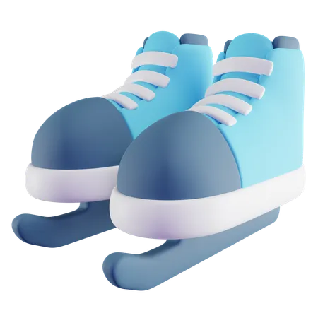 3 D Illustration Of Blue Ice Skate 3D Icon