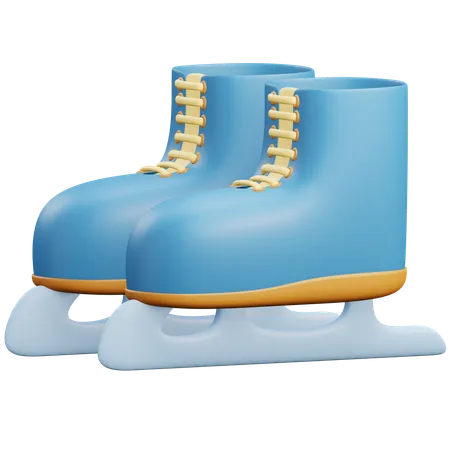 Ice Skates 3 D Illustration With Transparent Background 3D Icon