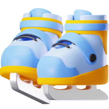 Ice Skate Boots 3 D Illustration 3D Icon
