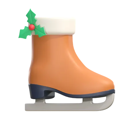 Winter Ice Skating Shoes Christmas 3 D Icon Illustration 3D Icon
