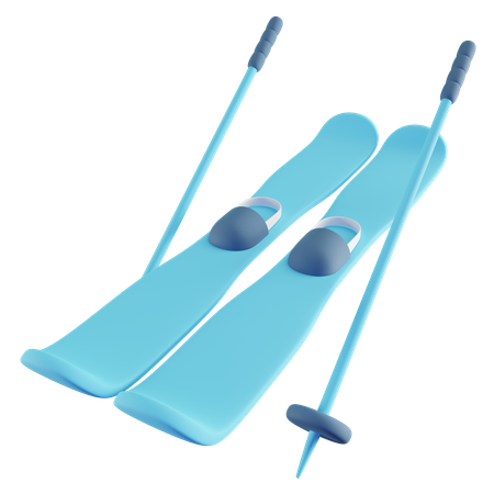 Ice Ski  3D Icon