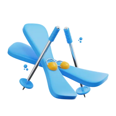 Ice Ski  3D Icon