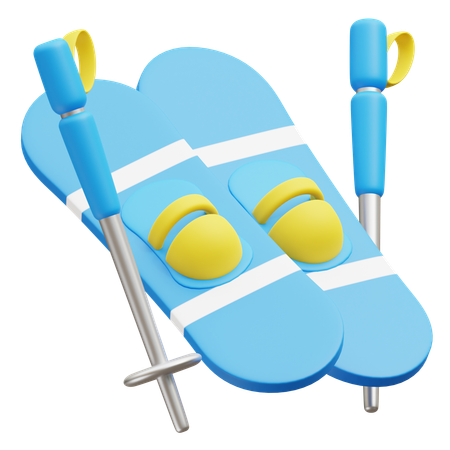 Ice Ski  3D Icon