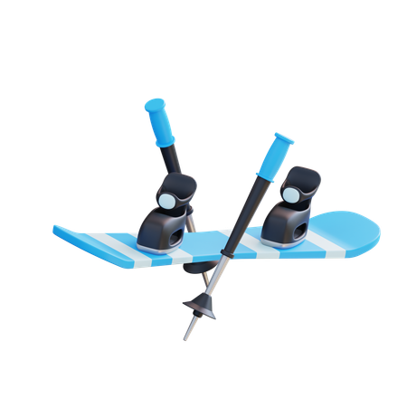 Ice Ski  3D Icon