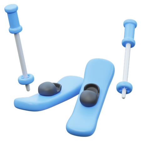 Ice Ski  3D Icon