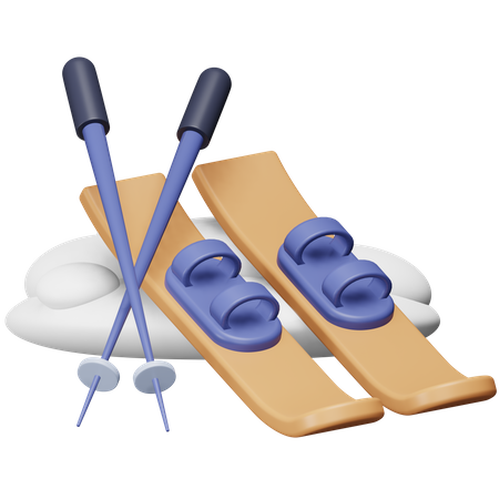 Ice Ski  3D Icon
