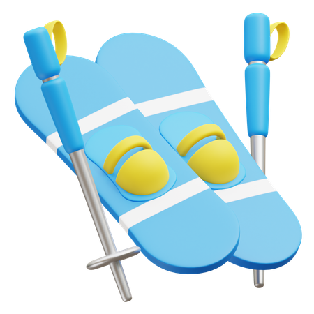 Ice Ski  3D Icon