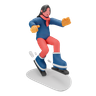 3d ice skiing emoji