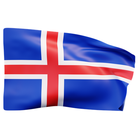 Iceland Flag  3D Icon