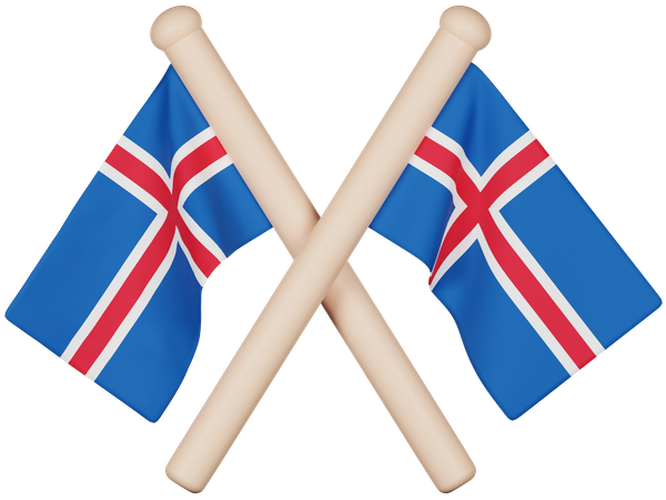 Iceland Flag  3D Icon