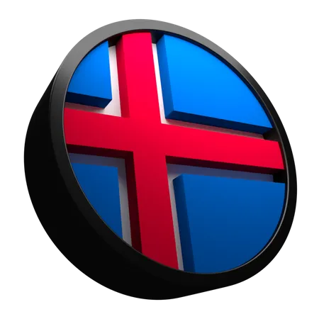 Iceland Flag Icon With 3 D 3D Flag