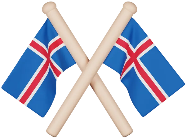 Iceland Flag  3D Icon