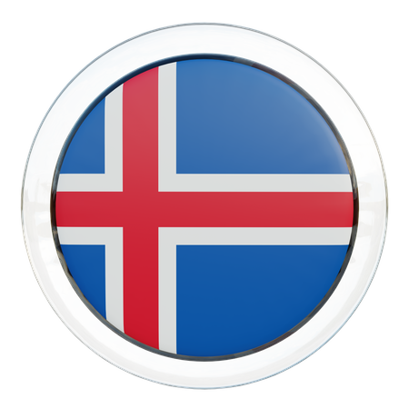 Iceland Flag Glass  3D Icon