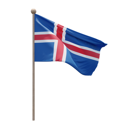Iceland Flagpole  3D Icon