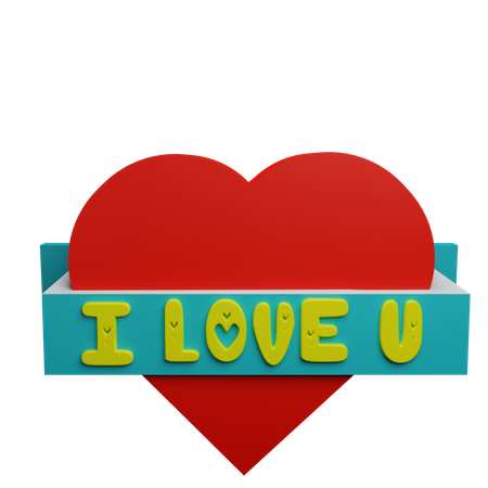 Ich liebe dich Aufkleber  3D Sticker