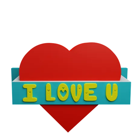 Ich liebe dich Aufkleber  3D Sticker