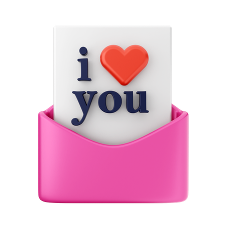 Ich liebe dich Mail  3D Icon
