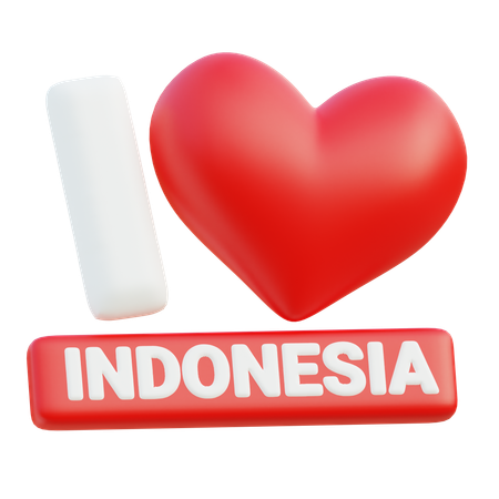 Ich liebe Indonesien  3D Icon