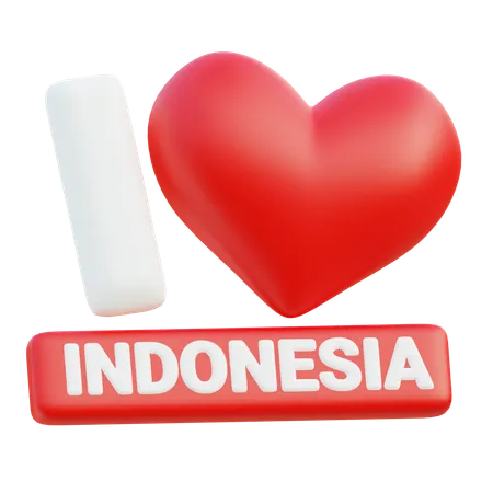 Ich liebe Indonesien  3D Icon