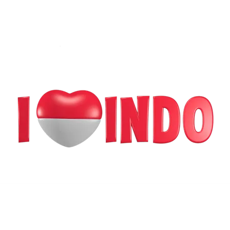 Ich liebe Indonesien  3D Icon