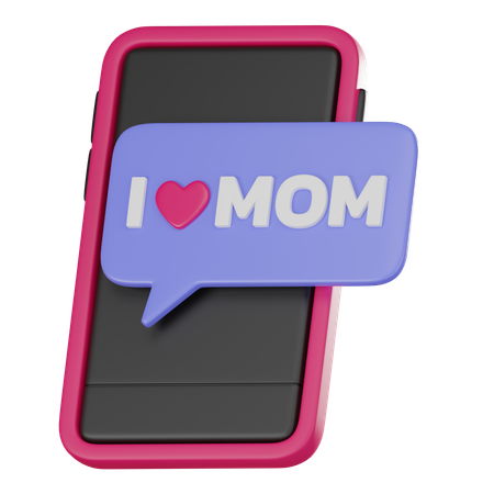Ich liebe Mama Nachricht  3D Icon