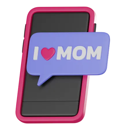 Ich liebe Mama Nachricht  3D Icon