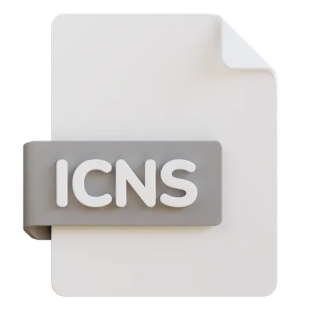 3 D Illustration Of Icns File Extension 3D Icon