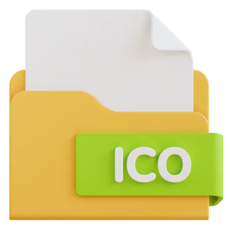 3 D Ico File Extension Folder 3D Icon