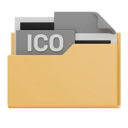 Ico File Folder  3D Icon