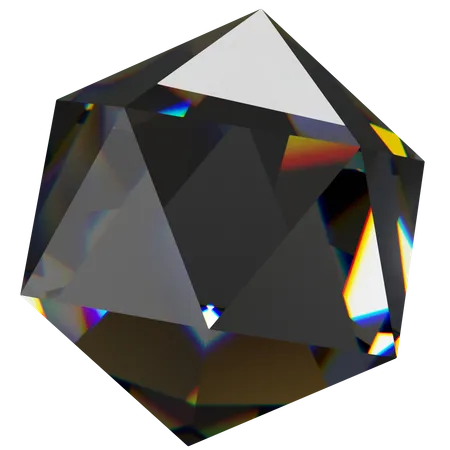 Ico Sphere Simplified Dark  3D Icon