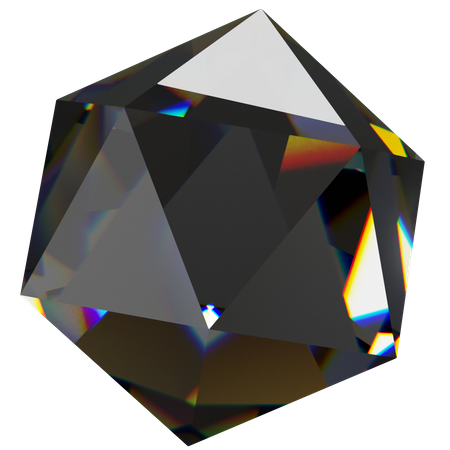 Ico Sphere Simplified Dark  3D Icon