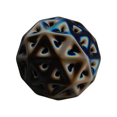 Ico Sphere Wireframe Abstrack  3D Icon