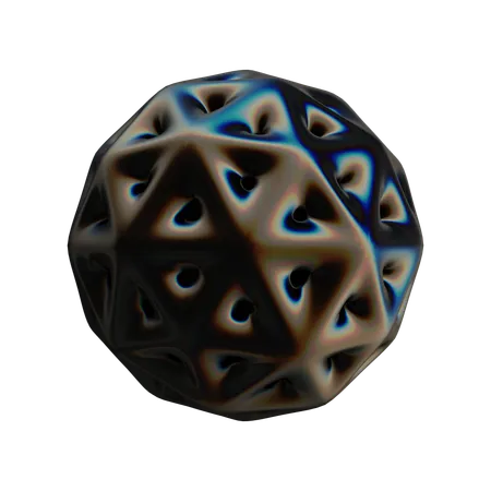 Ico Sphere Wireframe Abstrack  3D Icon