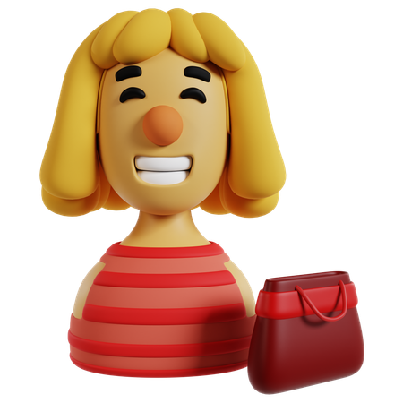Ícone de avatar de influenciadora feminina  3D Icon