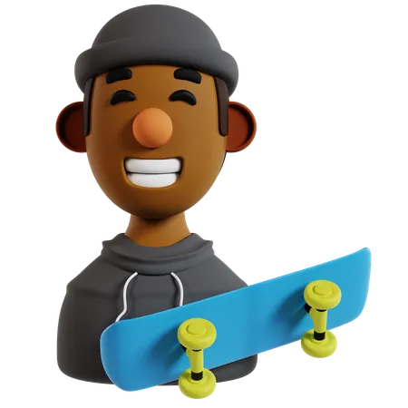 Icône d'avatar de skateboard  3D Icon