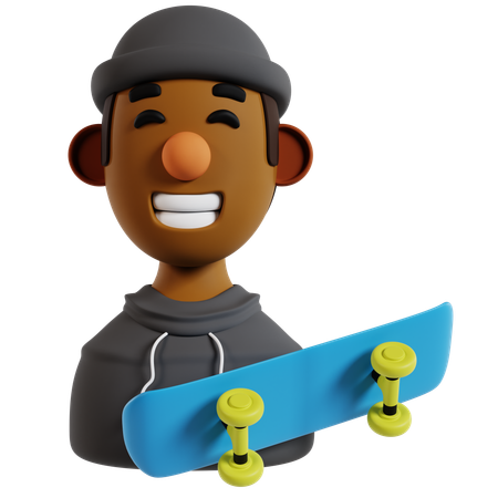 Icône d'avatar de skateboard  3D Icon