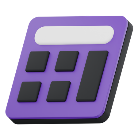 Icône de calculatrice au design plat  3D Icon