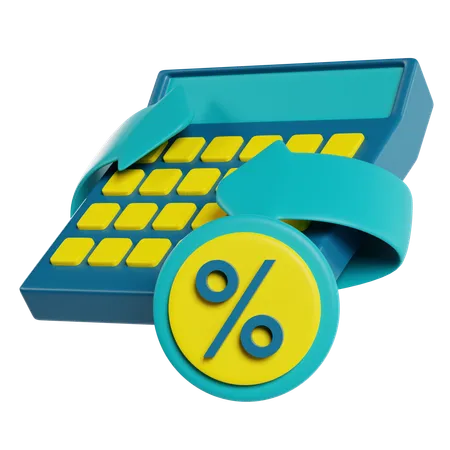 Icône de calculatrice et de pourcentage  3D Icon