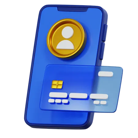 Icône de carte de débit numérique pour les transactions en ligne  3D Icon